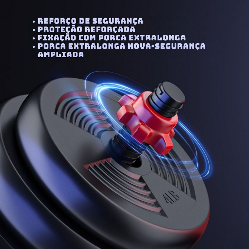 Kit Anilhas Barras de Halteres e Kettelbell Ajustáveis 6 em 1 TrainX Home