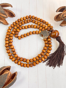 Japamala 108 contas Madeira Clara com medalha Ho'Oponopono