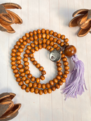 Japamala 108 contas Madeira Clara com medalha Ho'Oponopono