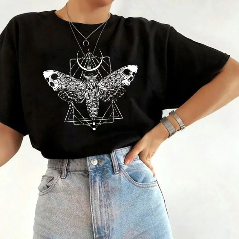 Camiseta Feminina Mariposa estilo Streetwear/Harajuku