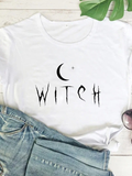 Camiseta Básica Algodão Feminina Witch Night Moon Bruxa