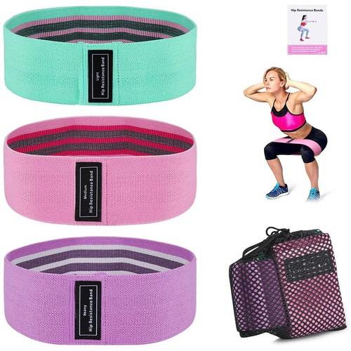 kit 3 Faixas Elástica de Resistência para yoga Pilates Treino Academia- Elásticos de Resistência