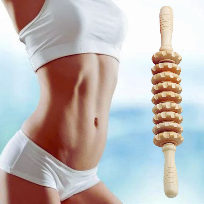 Rolo Bastao Massageador Manual Modelador Vara Thai Relaxante Muscular Maderoterapia Corporal Liberacao sanguinea - 38CM