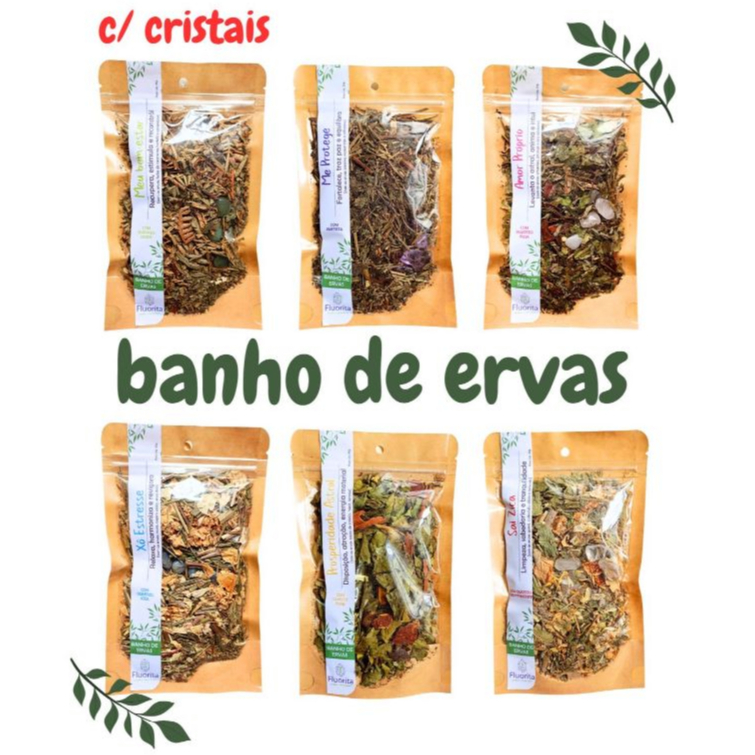 Banho de Ervas Cristais Pedra Natural Defumação Les Energie