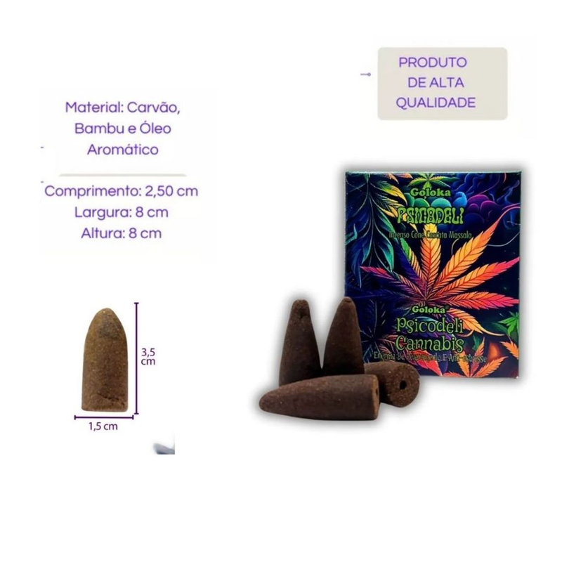 Incenso Goloka Cone Efeito Cascata Indiano