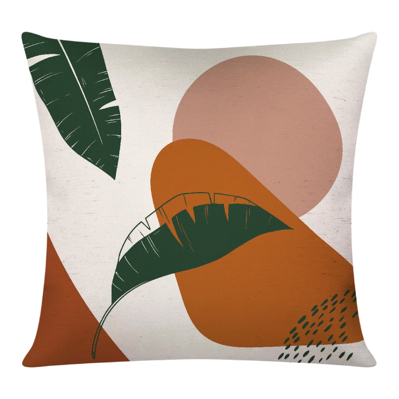 Kit c/ 4 Capas de Almofada Decorativas Modern Print 45x45 - Folhagem Natural