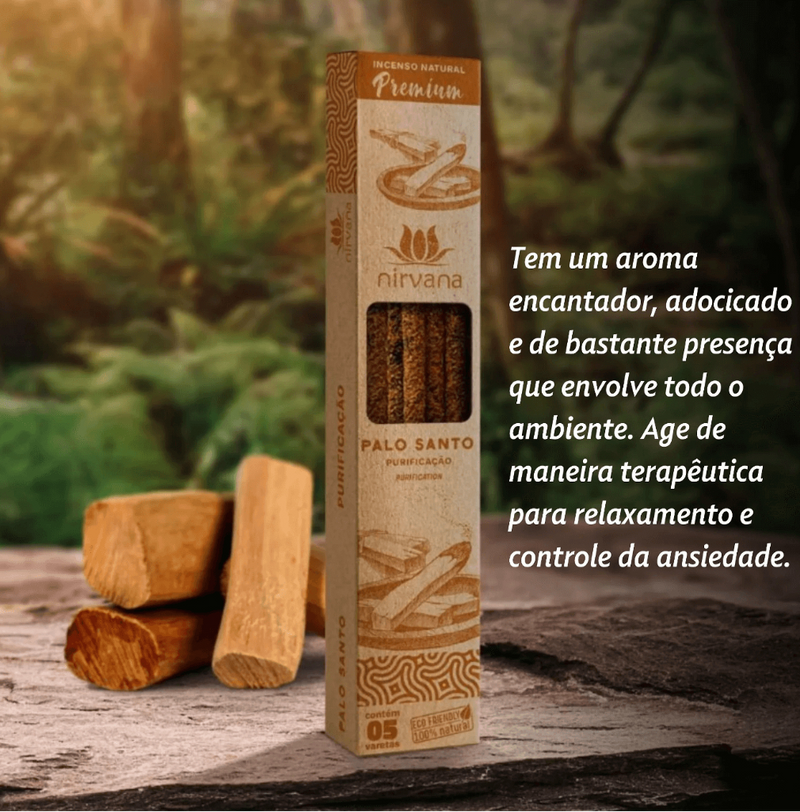 Incenso Nirvana Natural Premium 100% Natural Incensário Lavanda Arruda Palo Santo