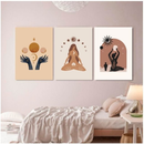 Quadro decorativo 3 peças - minimalista nude Boho para sala quarto