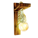 Arandela Luminária Parede Madeira Retrô Rústica Vintage E27