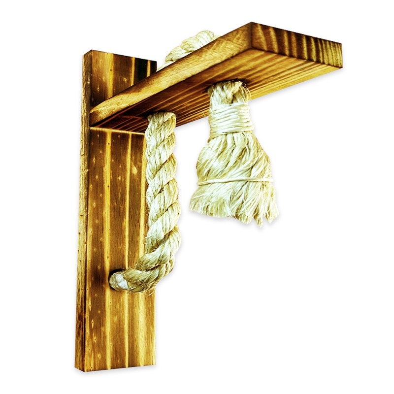 Arandela Luminária Parede Madeira Retrô Rústica Vintage E27