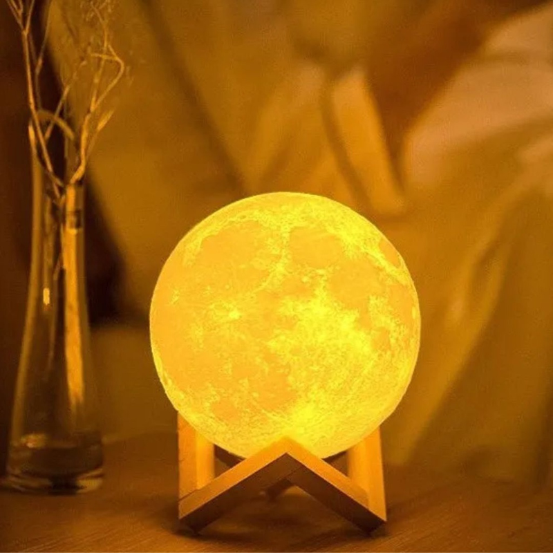 Luminária Lua Cheia 3D Abajur LED 10cm- Vencedor