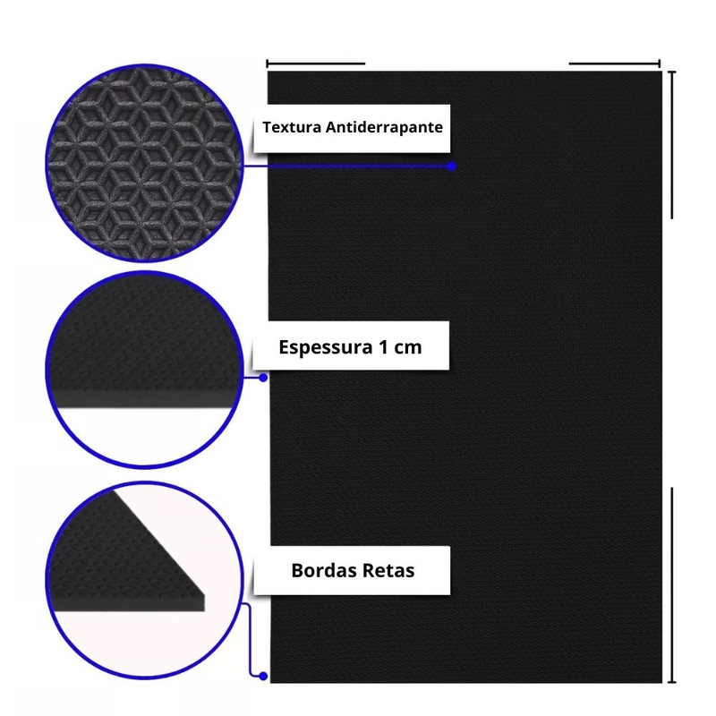 Manta Piso Tapete Tatame Borracha Eva Texturizado 2x1 - 10mm