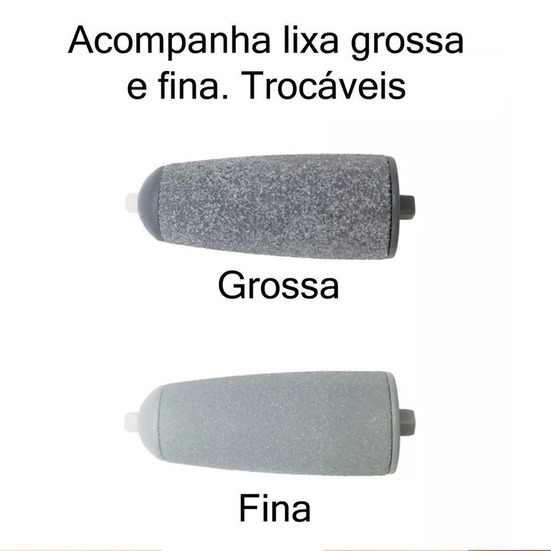 Lixador de Pé Elétrico - Esfoliador Tira Calos Pedicure Portátil ES