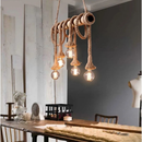 Pendente Corda 1M Retro Vintage Rústico Sisal E27 Para Decoração Com Detalhes Pérola Preta